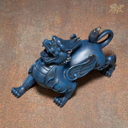 America Asia Good omens Good luck ZHAO CAI Recruit wealth BRONZE dragon PI XIU Mascot Home company Decorative statue