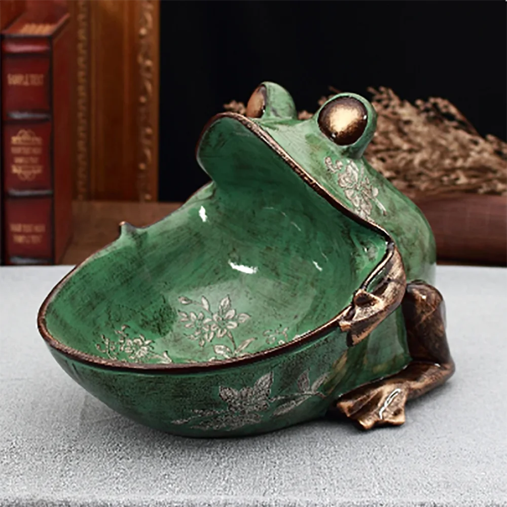 American 3D Kawaii Frog Animal Ornaments Home Entrance Shoes Cabinet Decoration Desktop Key Storage Store Opening