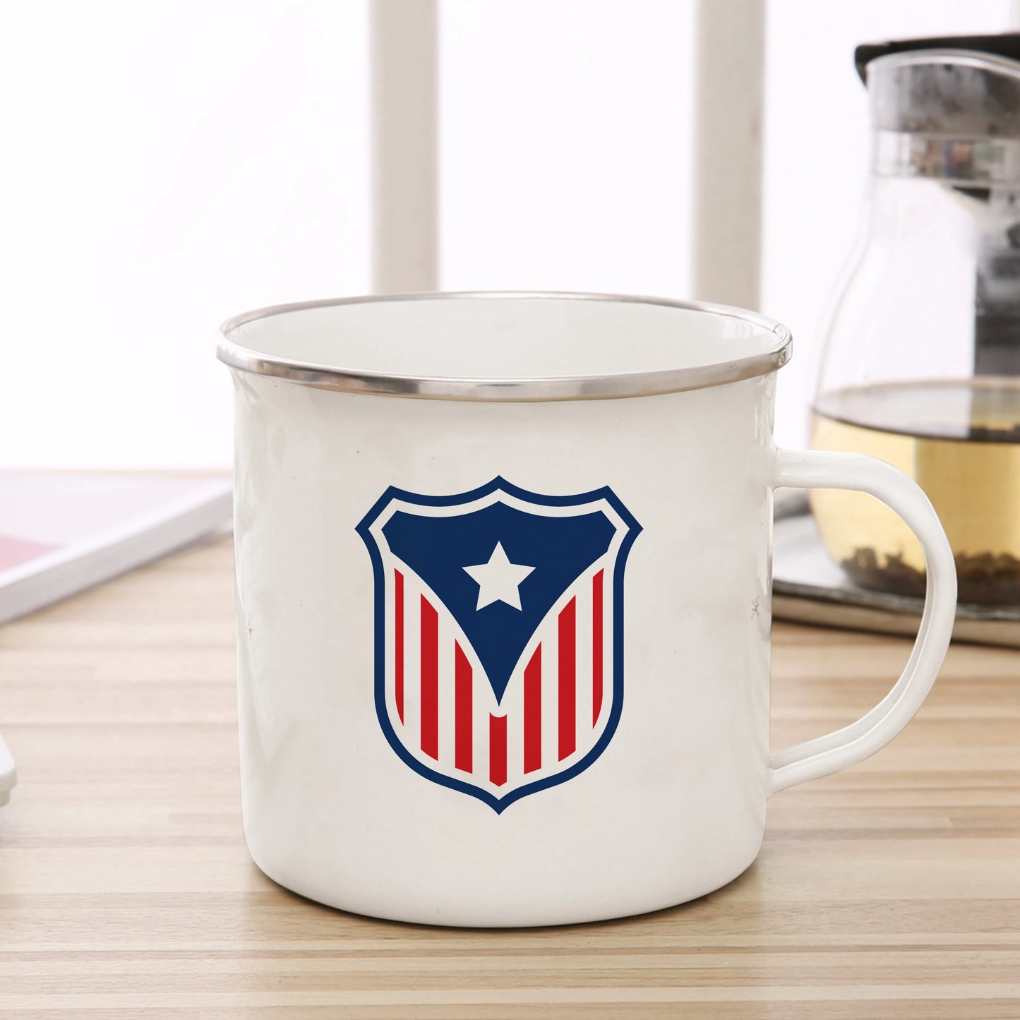 American Flag Enamel Cup Coffee Cup Usa Couple Mug Cups for Coffee and Tea Personalized Gift Cupshe Drinkware Mugs Beer Travel
