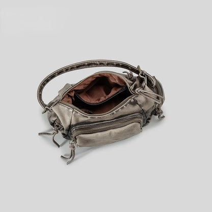 American Vintage Motorcycle Bag Large Capacity Multi-pocket Underarm Shoulder Bags Casual All-match Niche Fashion Handbags