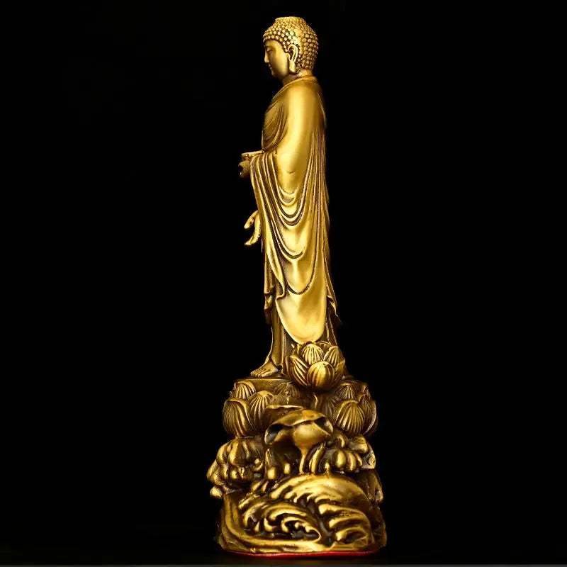 Amitabha Bodhisattva Guanyin Bodhisattva Copper Western Three Saints Home Offerings Pray for Blessings Buddha Statue
