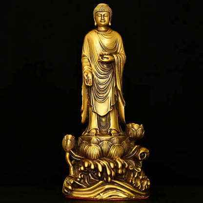 Amitabha Bodhisattva Guanyin Bodhisattva Copper Western Three Saints Home Offerings Pray for Blessings Buddha Statue