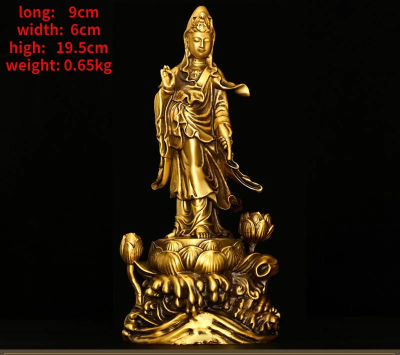 Amitabha Bodhisattva Guanyin Bodhisattva Copper Western Three Saints Home Offerings Pray for Blessings Buddha Statue