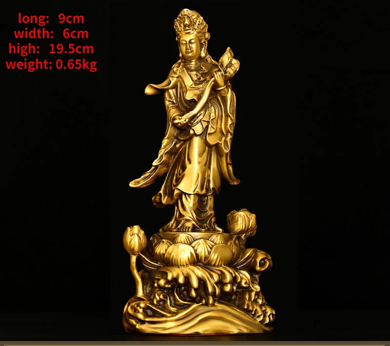 Amitabha Bodhisattva Guanyin Bodhisattva Copper Western Three Saints Home Offerings Pray for Blessings Buddha Statue
