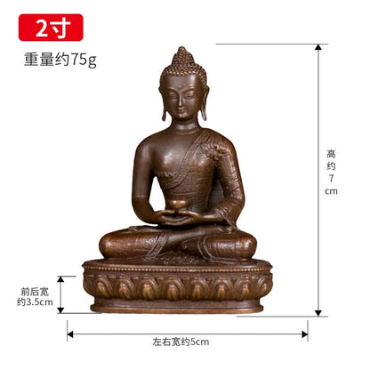 Amitabha Buddha's Household Worships Tibetan Bronze Archaize Carved Tantric Buddha Statue Sanbao Buddha