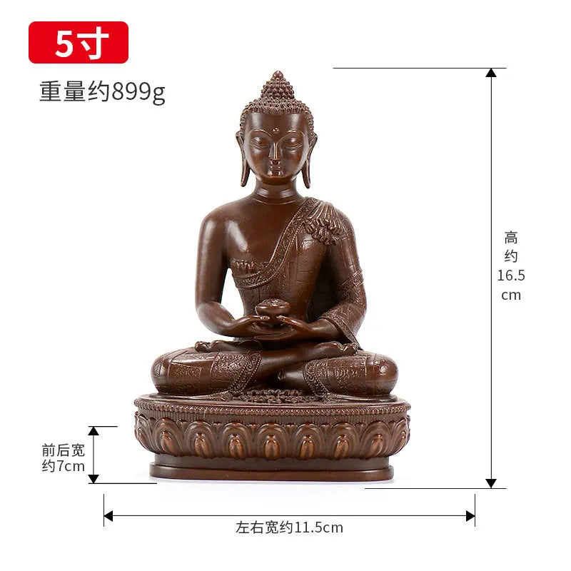 Amitabha Buddha's Household Worships Tibetan Bronze Archaize Carved Tantric Buddha Statue Sanbao Buddha