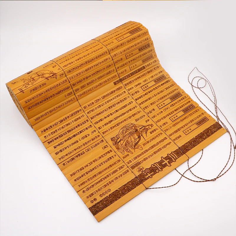 Ancient Chinese Cultural Classical Scroll Slip Bamboo Wooden Slips Home Decor Guiguzi Dao De Jing  Sun Zi Bing Fa Full Set