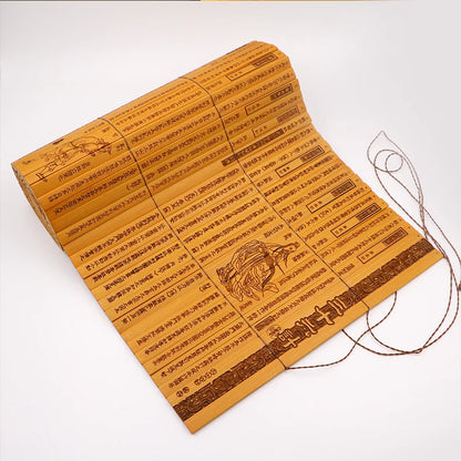 Ancient Chinese Cultural Classical Scroll Slip Bamboo Wooden Slips Home Decor Guiguzi Dao De Jing  Sun Zi Bing Fa Full Set