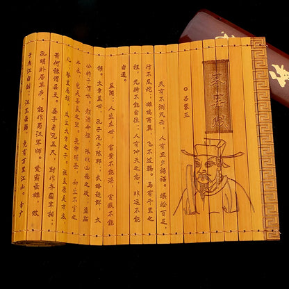 Ancient Chinese Cultural Classical Scroll Slip Bamboo Wooden Slips Home Decor Guiguzi Dao De Jing  Sun Zi Bing Fa Full Set