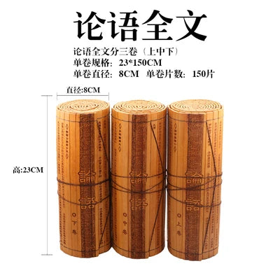 Ancient Chinese Cultural Classical Scroll Slip Bamboo Wooden Slips Home Decor Guiguzi Dao De Jing  Sun Zi Bing Fa Full Set