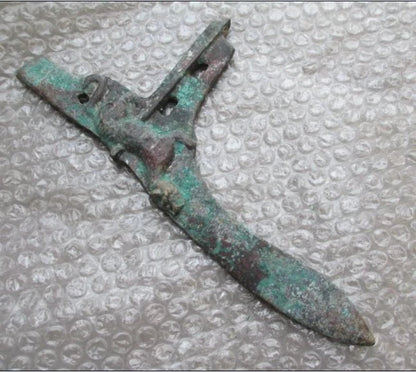 Ancient Chinese bronze statue of a sword ancient characters