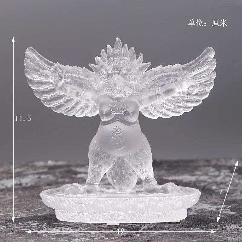 Ancient Coloured glaze golden-winged Dapeng bird Garuda Thunderbird Protector protect peace