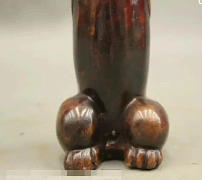 Ancient Culture Chinese Bronze Gilt Mighty Beast Lion PiXiu Shape Penis Statue