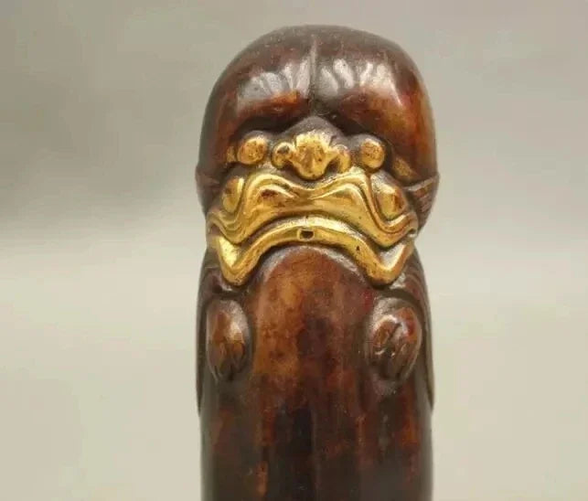 Ancient Culture Chinese Bronze Gilt Mighty Beast Lion PiXiu Shape Penis Statue