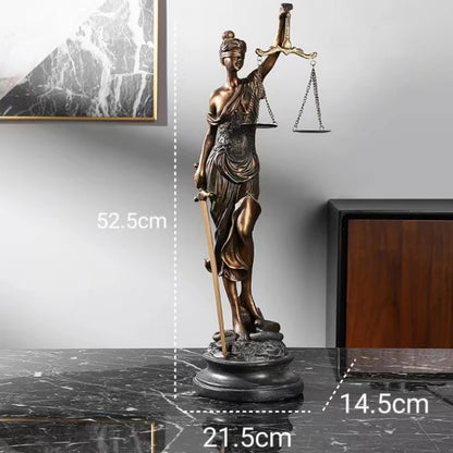 Ancient Greek Goddess Fairness Justice Law Balance Angel Figure Statue Handicraft, Home Living Room Desktop Office Decoration