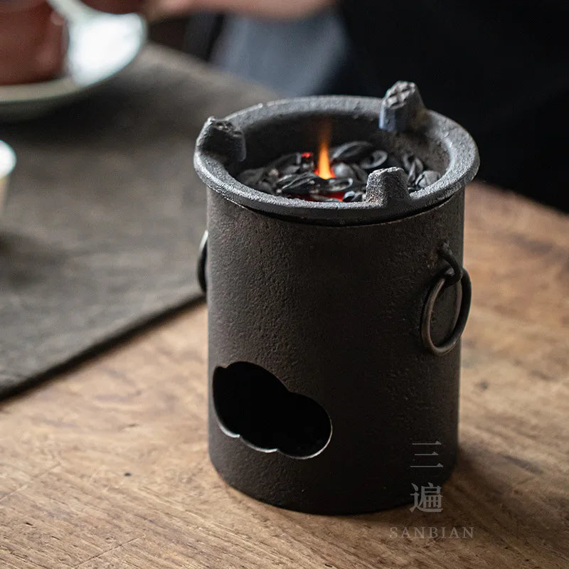 Ancient Iron Charcoal Stove Alcohol Stove Tea Cooker Meteorite Oven Stove Charcoal Olive Carbon Copper Stove Copper Pot Tea Se