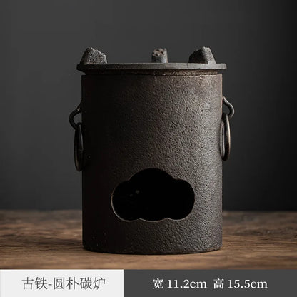 Ancient Iron Charcoal Stove Alcohol Stove Tea Cooker Meteorite Oven Stove Charcoal Olive Carbon Copper Stove Copper Pot Tea Se