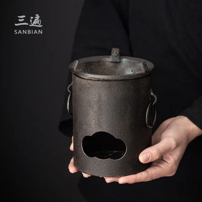 Ancient Iron Charcoal Stove Alcohol Stove Tea Cooker Meteorite Oven Stove Charcoal Olive Carbon Copper Stove Copper Pot Tea Se