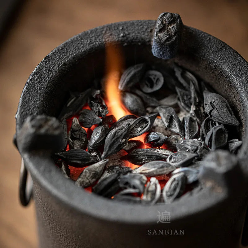 Ancient Iron Charcoal Stove Alcohol Stove Tea Cooker Meteorite Oven Stove Charcoal Olive Carbon Copper Stove Copper Pot Tea Se