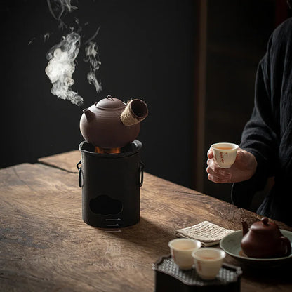 Ancient Iron Charcoal Stove Alcohol Stove Tea Cooker Meteorite Oven Stove Charcoal Olive Carbon Copper Stove Copper Pot Tea Se