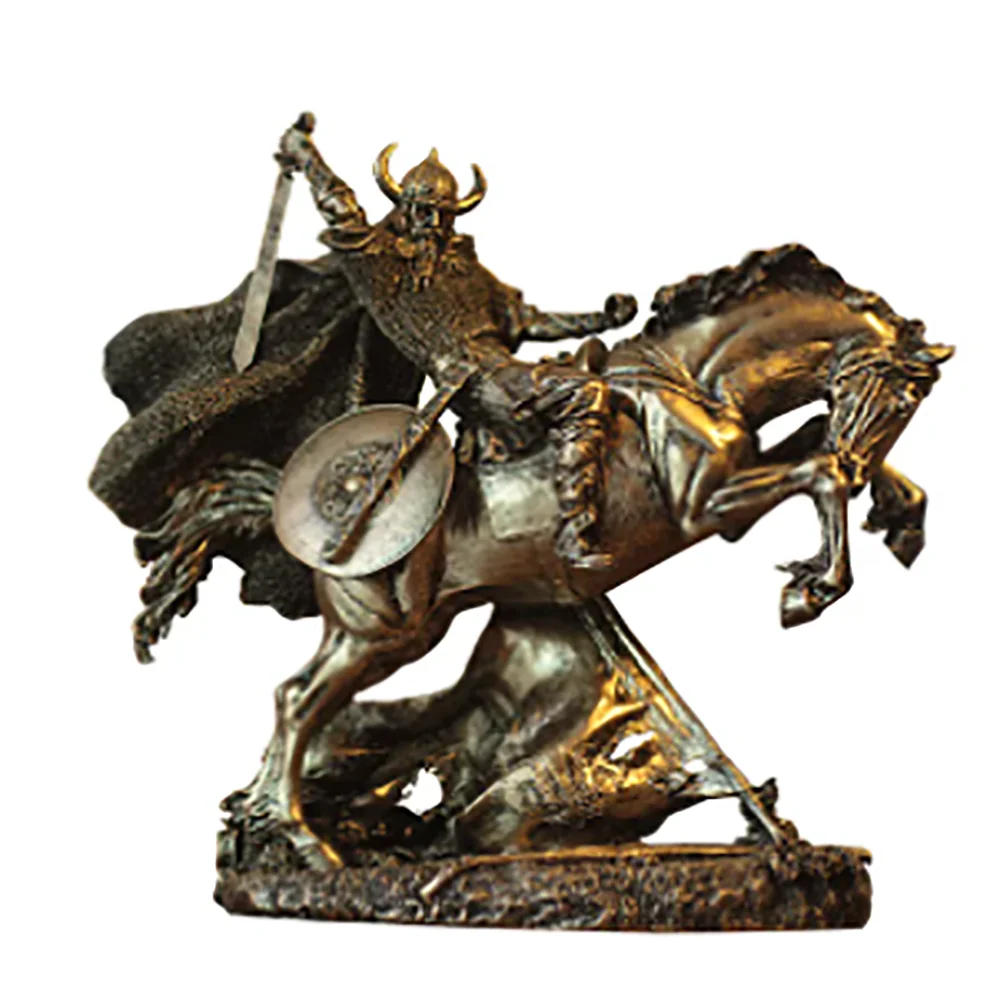 Ancient Rome Gladiator Sculpture Middle Ages Character Statue Resin Desktop Viking Warrior Figurines Home Office Decorate R2744