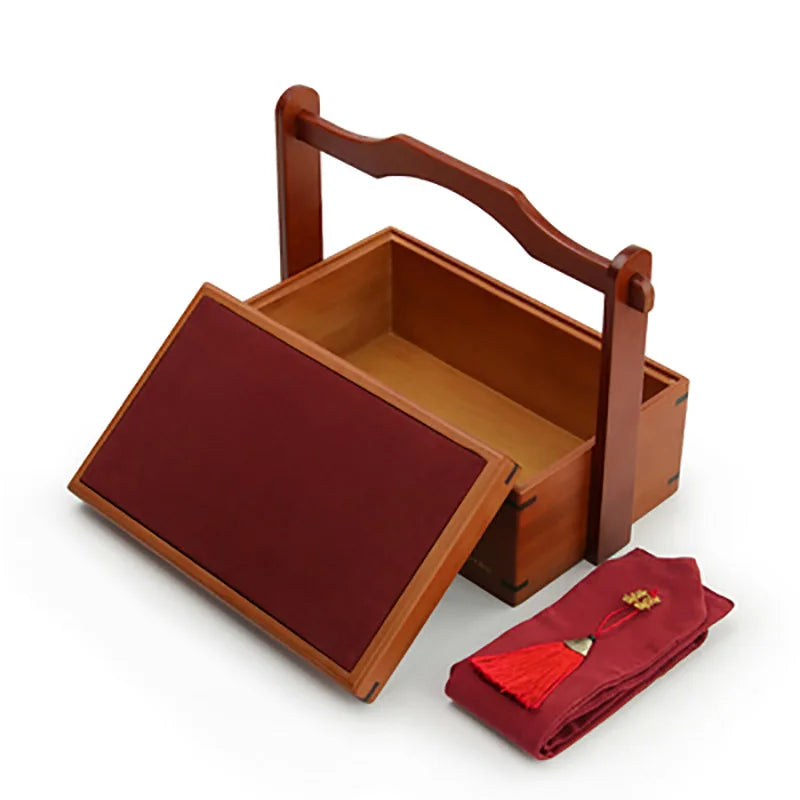 Ancient Style Bamboo Food Container Moon Cake Gift Box Basket Tea Set Storage Box Wedding Newlywed Souvenir Gift Box