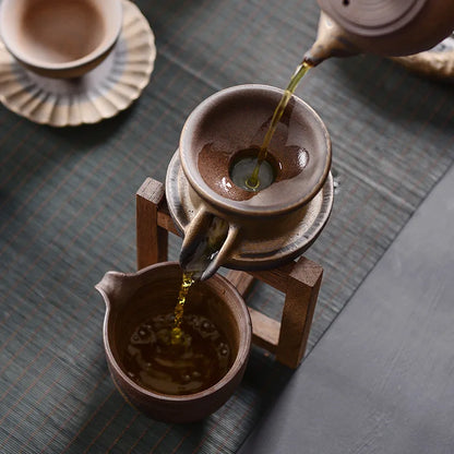 Ancient Zaoyaki Tea Infuser Retro Stoneware Tea Strainer Home Zen Japanese Style Fair Cup Accessories Teaware Kitchen Dining Bar