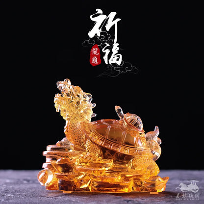 Ancient method Coloured glaze  dragon turtle ornament crafts Home Decorations gift