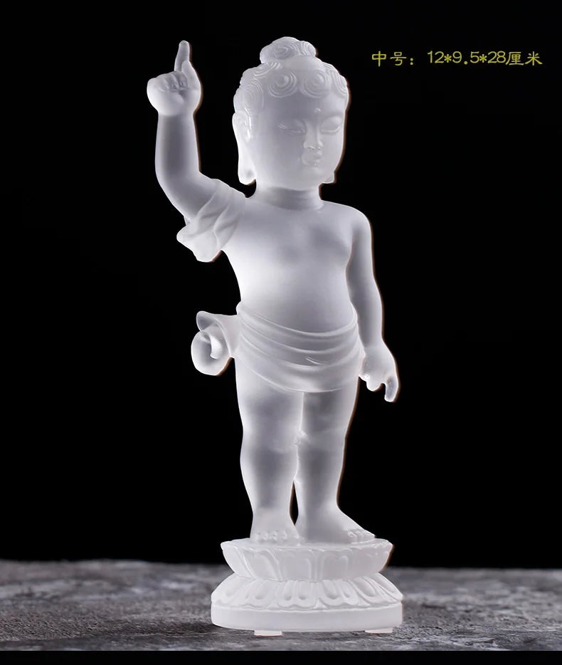 Ancient method glazed prince Buddha bathing buddha Shakyamuni Buddha little Prince Home Buddhist temple worship ornaments