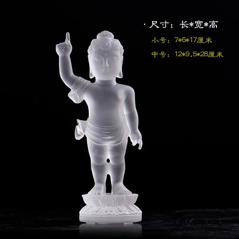 Ancient method glazed prince Buddha bathing buddha Shakyamuni Buddha little Prince Home Buddhist temple worship ornaments