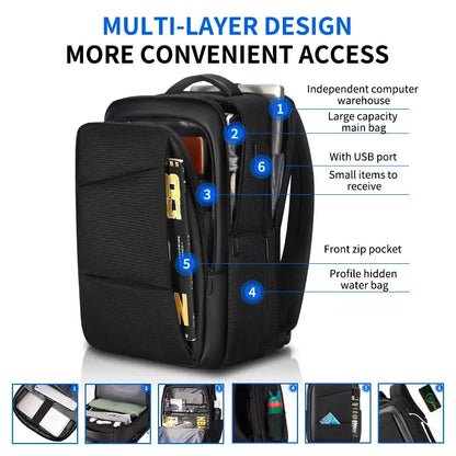 Andralyn New Multifunction Backpack Men's Business Backpack High Quality Classic Travel Male Backpacks Fit 17.3 Inch Laptop