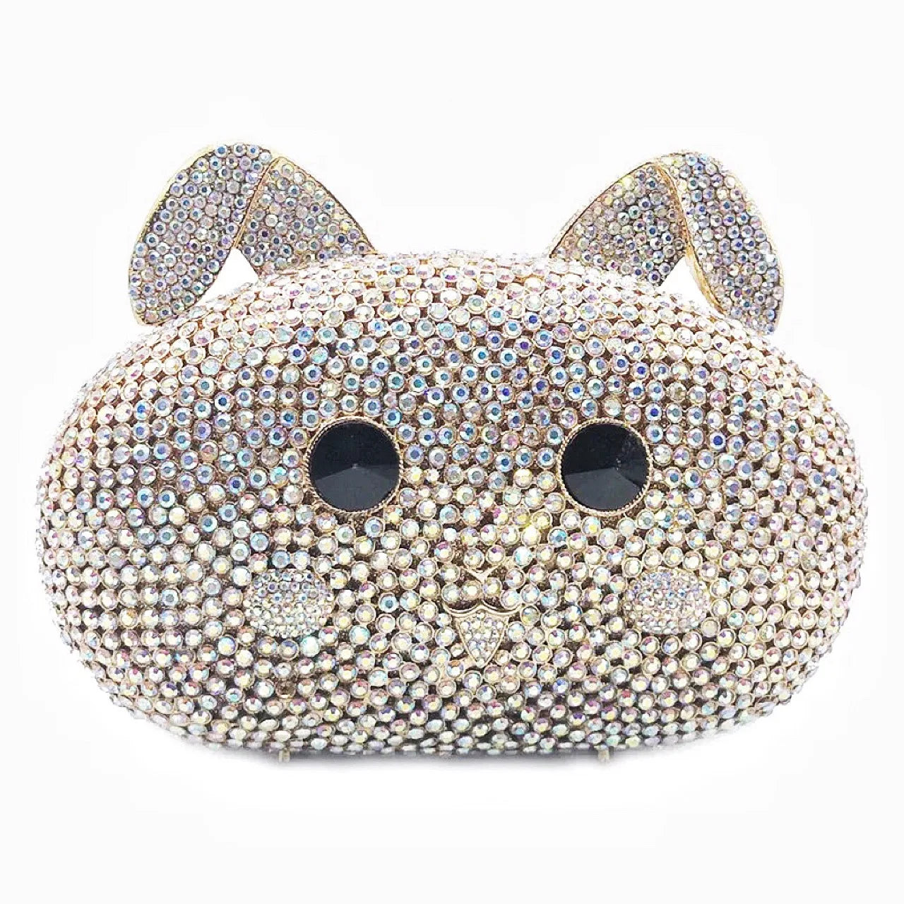 Animal Cat Shape Woman Clutch Gold Silver AB Purple Banquet Cocktail Prom Bag Diamond Party Crystal Purse Wedding Bridal Handbag