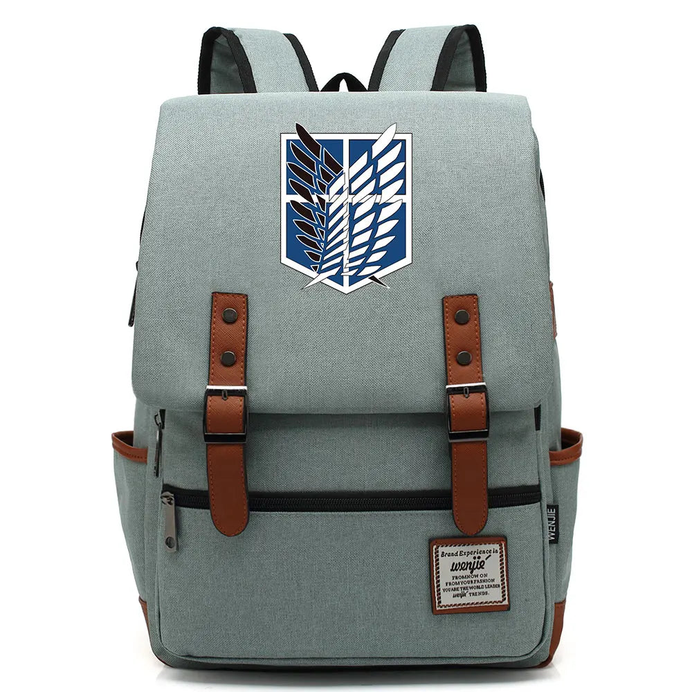 Anime Cartoon Attack on Titan Freedom Wings Buckle Children School bag Teenagers Student Schoolbags Women Bagpack Men Backpack