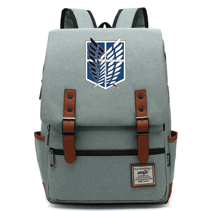 Anime Cartoon Attack on Titan Freedom Wings Buckle Children School bag Teenagers Student Schoolbags Women Bagpack Men Backpack