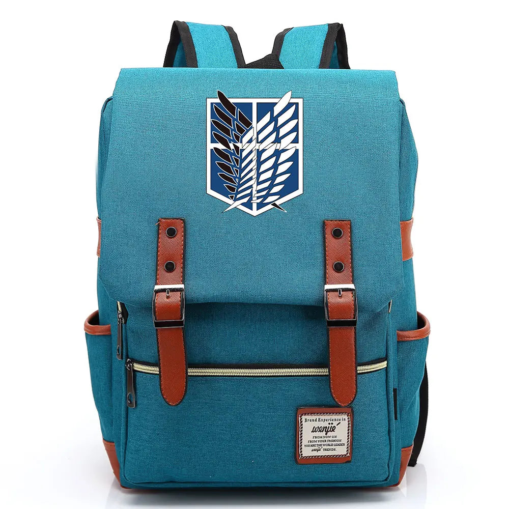 Anime Cartoon Attack on Titan Freedom Wings Buckle Children School bag Teenagers Student Schoolbags Women Bagpack Men Backpack