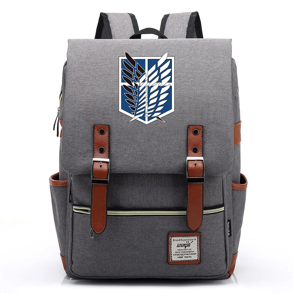 Anime Cartoon Attack on Titan Freedom Wings Buckle Backpack - Thumbnail 2