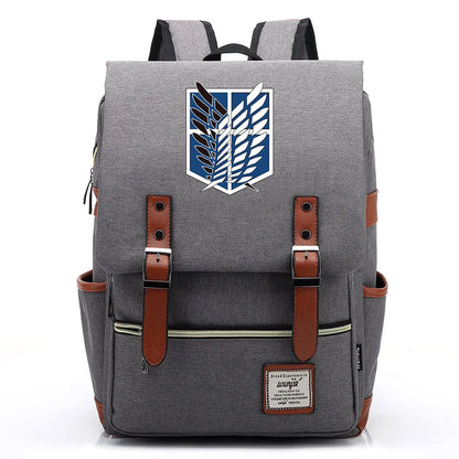 Anime Cartoon Attack on Titan Freedom Wings Buckle Children School bag Teenagers Student Schoolbags Women Bagpack Men Backpack