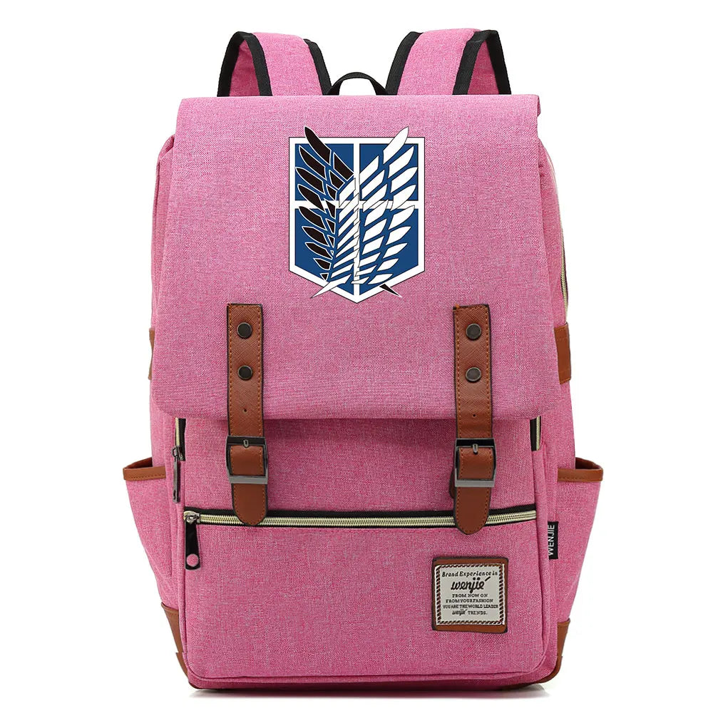 Anime Cartoon Attack on Titan Freedom Wings Buckle Children School bag Teenagers Student Schoolbags Women Bagpack Men Backpack