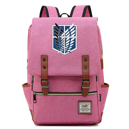 Anime Cartoon Attack on Titan Freedom Wings Buckle Children School bag Teenagers Student Schoolbags Women Bagpack Men Backpack
