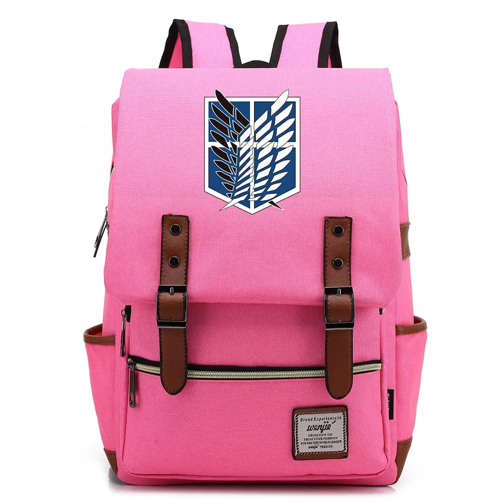 Anime Cartoon Attack on Titan Freedom Wings Buckle Children School bag Teenagers Student Schoolbags Women Bagpack Men Backpack