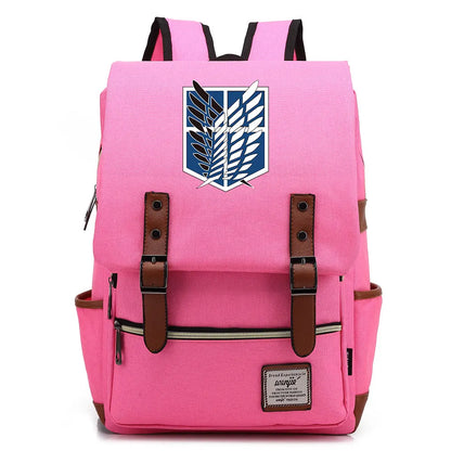 Anime Cartoon Attack on Titan Freedom Wings Buckle Children School bag Teenagers Student Schoolbags Women Bagpack Men Backpack