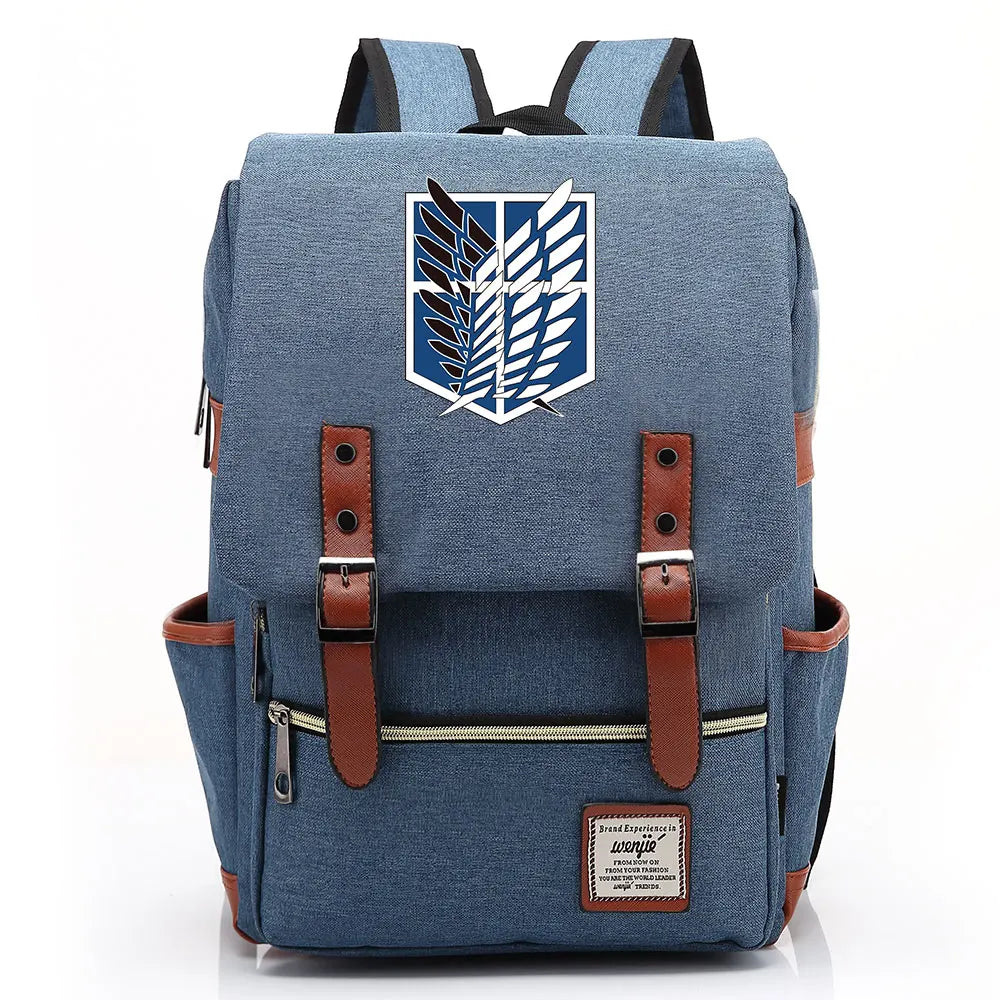 Anime Cartoon Attack on Titan Freedom Wings Buckle Children School bag Teenagers Student Schoolbags Women Bagpack Men Backpack