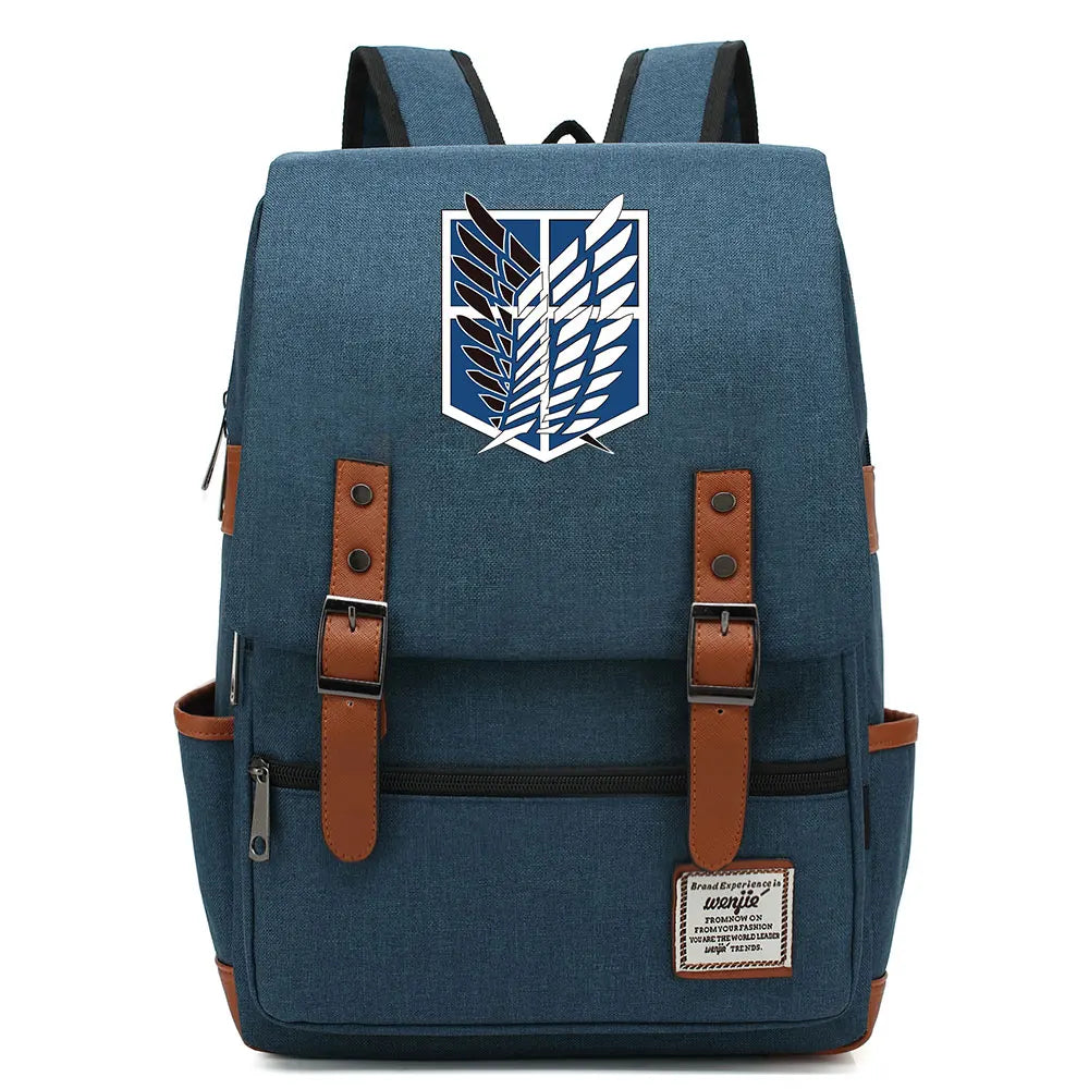 Anime Cartoon Attack on Titan Freedom Wings Buckle Children School bag Teenagers Student Schoolbags Women Bagpack Men Backpack