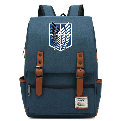 Anime Cartoon Attack on Titan Freedom Wings Buckle Children School bag Teenagers Student Schoolbags Women Bagpack Men Backpack