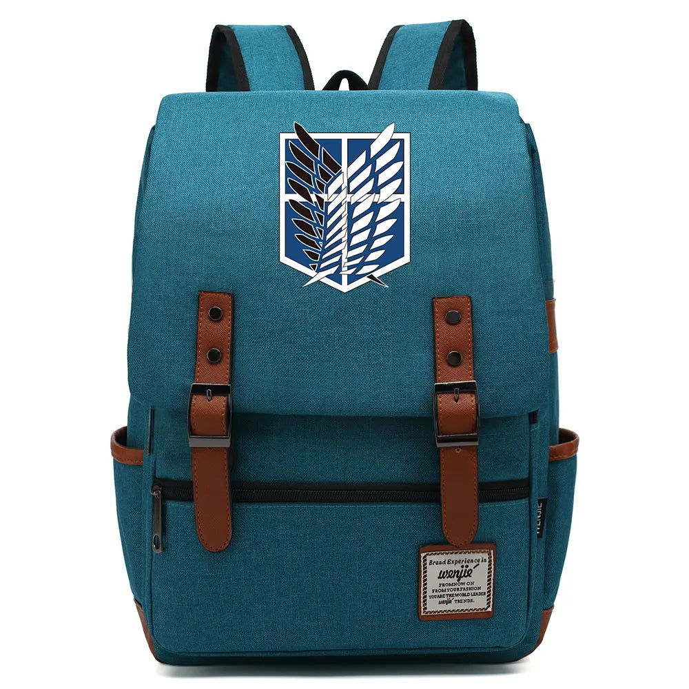 Anime Cartoon Attack on Titan Freedom Wings Buckle Children School bag Teenagers Student Schoolbags Women Bagpack Men Backpack