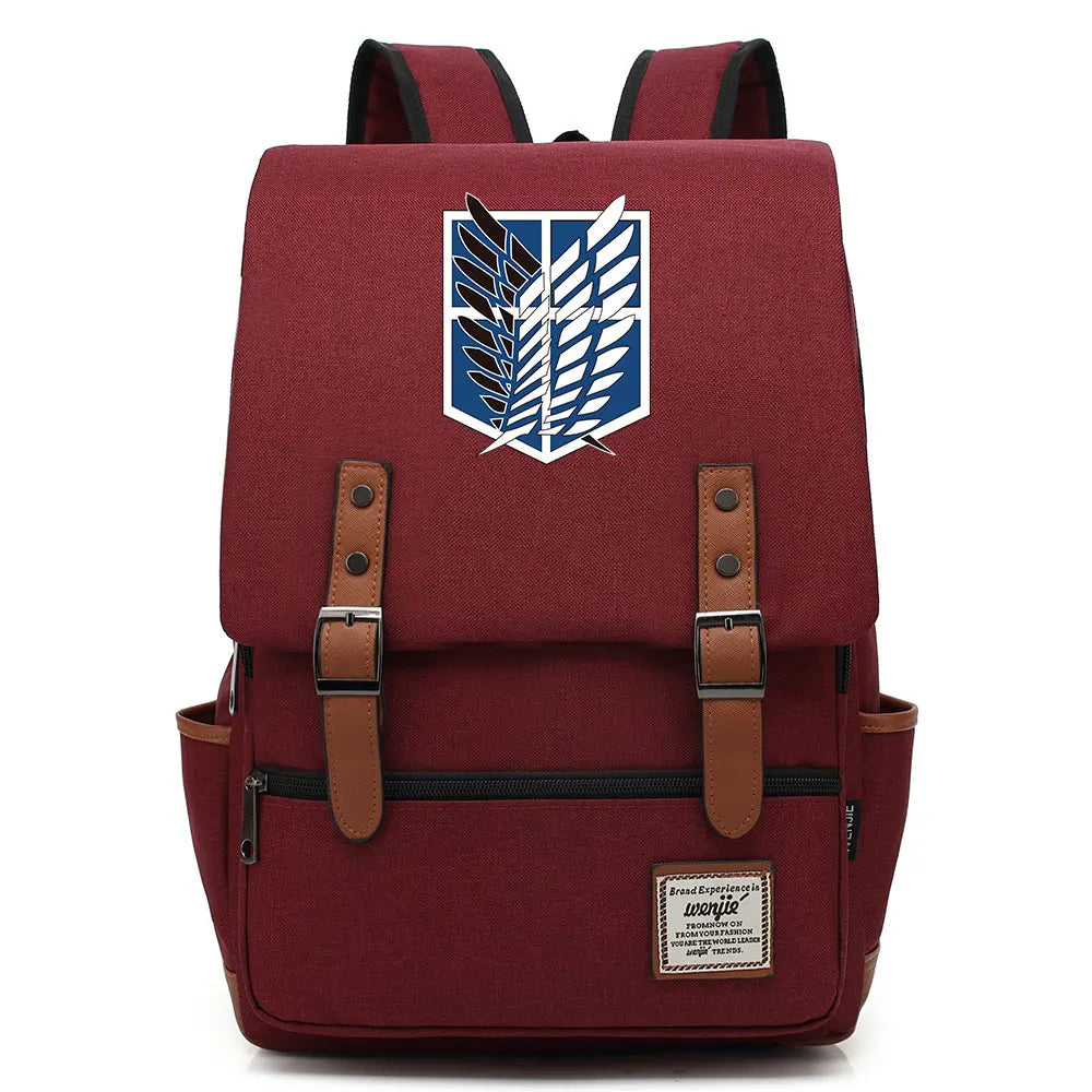 Anime Cartoon Attack on Titan Freedom Wings Buckle Children School bag Teenagers Student Schoolbags Women Bagpack Men Backpack