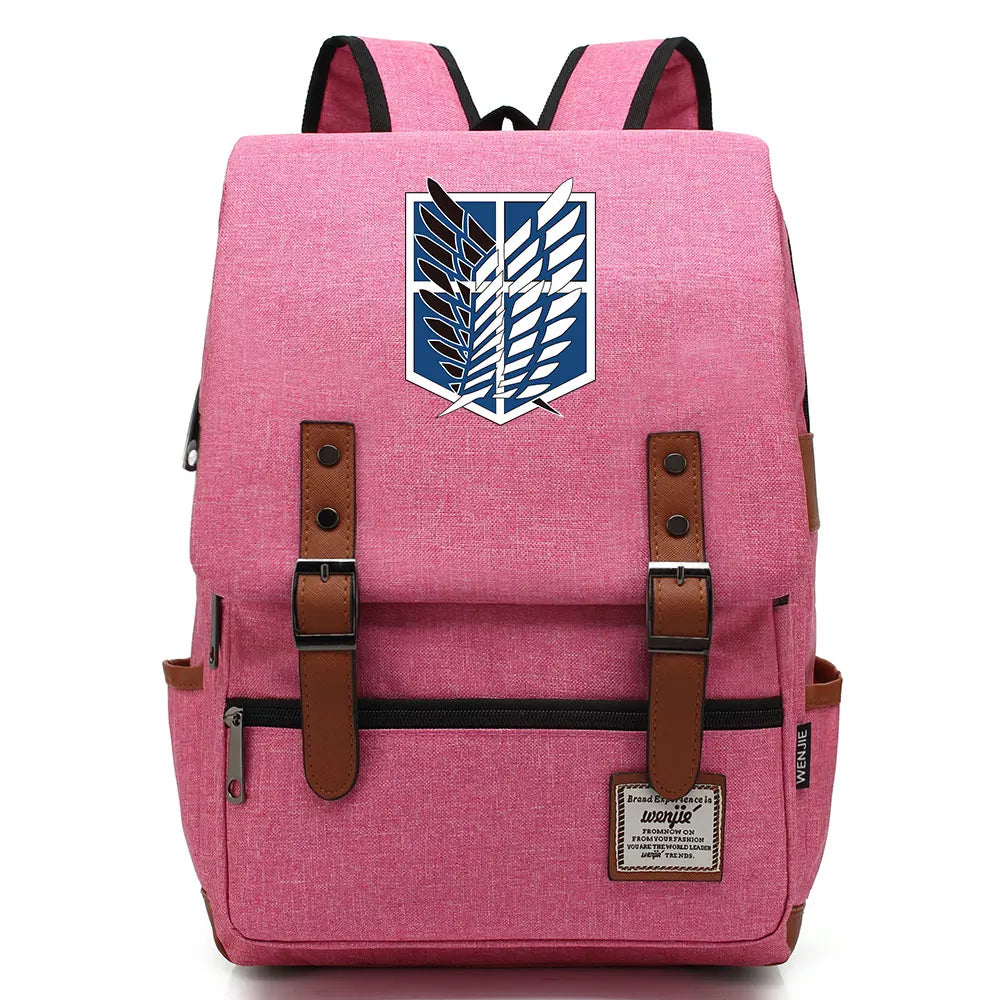 Anime Cartoon Attack on Titan Freedom Wings Buckle Children School bag Teenagers Student Schoolbags Women Bagpack Men Backpack