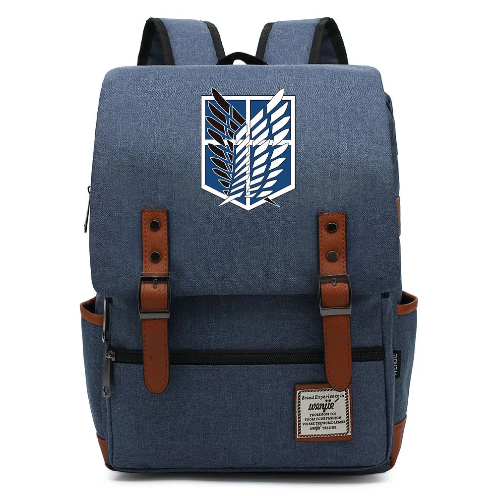 Anime Cartoon Attack on Titan Freedom Wings Buckle Children School bag Teenagers Student Schoolbags Women Bagpack Men Backpack