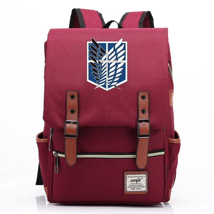 Anime Cartoon Attack on Titan Freedom Wings Buckle Children School bag Teenagers Student Schoolbags Women Bagpack Men Backpack