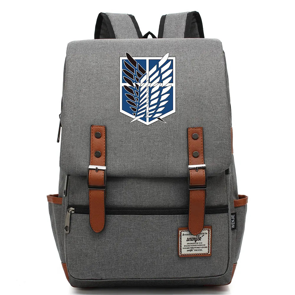 Anime Cartoon Attack on Titan Freedom Wings Buckle Children School bag Teenagers Student Schoolbags Women Bagpack Men Backpack